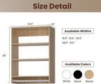 ROOMTEC 22.5" Medium Hanging Closet Unit, Modular Closet System with Hanging Rod, Wardrobe Organizer for Bedroom or Walk-in Closet, Wall Mounted, Customizable Clothes Storage Unit, Wood