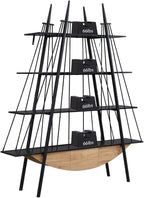 Boat-Shaped Bookshelf, 4 Tier Ladder Bookcase with Drawer 84.3" Tall Bookshelves for Storage Display Decor Easy Assembly Bookcase Furniture for Bedroom, Living Room and Home Office