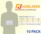 HORLIMER 10 Pack 6x4x3 Shipping Boxes, White Corrugated Cardboard Box for Mailing, Packaging, Small Business