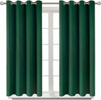 BGment Blackout Curtains - Grommet Thermal Insulated Room Darkening Bedroom and Living Room Curtain, Set of 2 Panels (52 x 54 Inch, Emerald)
