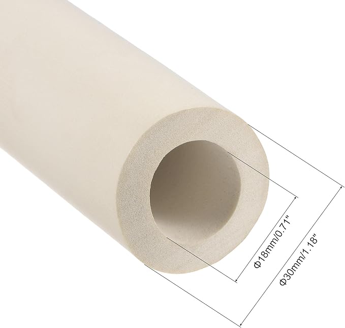 uxcell Foam Tubing for Handle Grip Support, 18mm ID 30mm OD 1m Length White