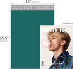 Fuxury Poly Mailers 12x15.5 Inch 50 Pcs, Waterproof Shipping Bags for Clothing, Strong Adhesive Heavy Duty Shipping Mailing Envelopes for Business, Self Seal Mailers Poly Bags,Forest Green