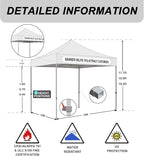 Eurmax USA Standard 10x10ft Patio Pop Up Canopy Tent for Outdoor Events Commercial Instant Canopies with Heavy Duty Roller Bag,Bonus 4 Canopy Sand Bags (Stripe Blue)
