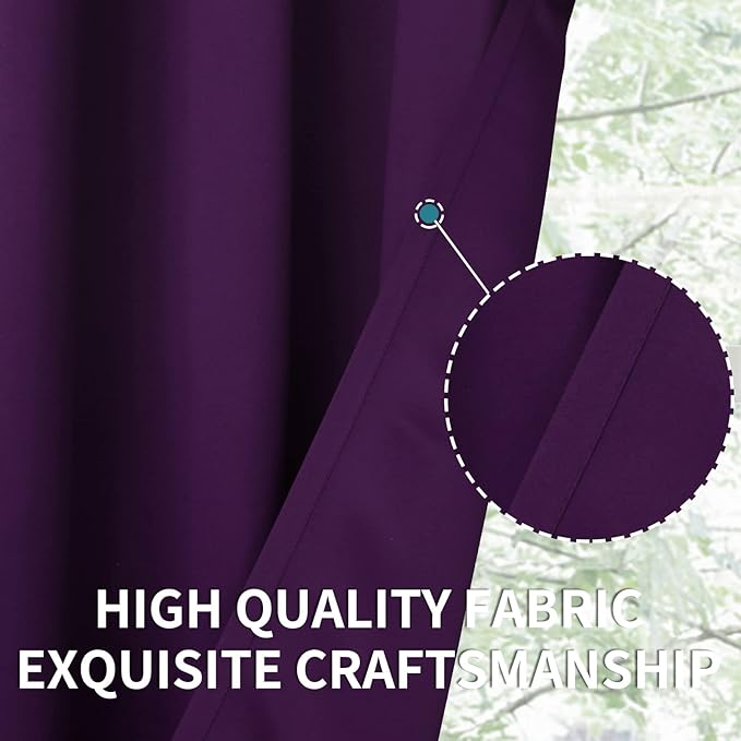 BGment Extra Wide Room Divider Curtain 96 Inch Length for Living Room, Room Darkening Curtain for Patio Sliding Door, Privacy Noise Reducing Blackout Drape for Bedroom, Purple, 1 Panel, 120 Wide
