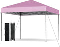 Tangkula 10x10 FT Pop Up Canopy, UPF50+ Portable Outdoor Tent with 8 Stakes, 4 Wind Ropes, Carrying Bag, Foldable Canopy Tent for Beach Party Event Camping