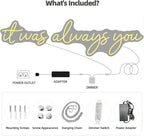 Large 36" Neon Sign 'it was always you' Neon Night with Dimmable Wall Decor for Bedroom Living Room Bar Party Club Wedding Girls Birthday Wall Light Decor Reusable Warm White