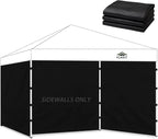 Instant Canopy Sidewalls for 10x10 Pop Up Canopy Tent, 300D Waterproof Material for Outdoor Events, Vendor Booths, and Privacy (Sidewalls Only, Canopy Not Included)(Black, 10x10ft-3pcs)