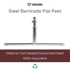 Angry Bull Barricades Metal Interlocking Steel Barricade (8.5 Ft. Heavy Duty, Flat Feet, Orange Powder Coated, Set of 20)