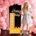 3FT/36 Inch Marquee Light up letters with Warm Lights,White Marquee letter A-Z for Birthday Party Large Mosaic Frame Letter Cardboard Pre-Cut Foam Board Sign Diy Decorations Anniversary (L)