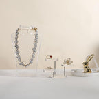 GemeShou Acrylic Jewelry Necklace Bust and Earring Display Stand, Transparent Necklace holder for selling, Clear 3D Jewelry Mannequin Holder 【Acrylic bust- set of 3】