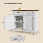 Gizoon Kitchen Sideboard Buffet Cabinet, 32'' H Large Kitchen Storage Island and Adjustable Shelf, Modern Coffee Bar Console Cabinet for Dining Room, Bathroom, Entryway, Retro