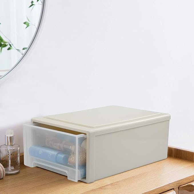 12 Quart Stacking Chest Storage Drawer Box Bin, Desktop Office Organizer, 1 Pack