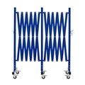 GYMTIME Industrial Expandable Metal Barricade, 16 FT, Blue, Folding Security Gate Safety Barrier with Casters, Flexible Mobile Barrier Gate, Adjustable Traffic Fence