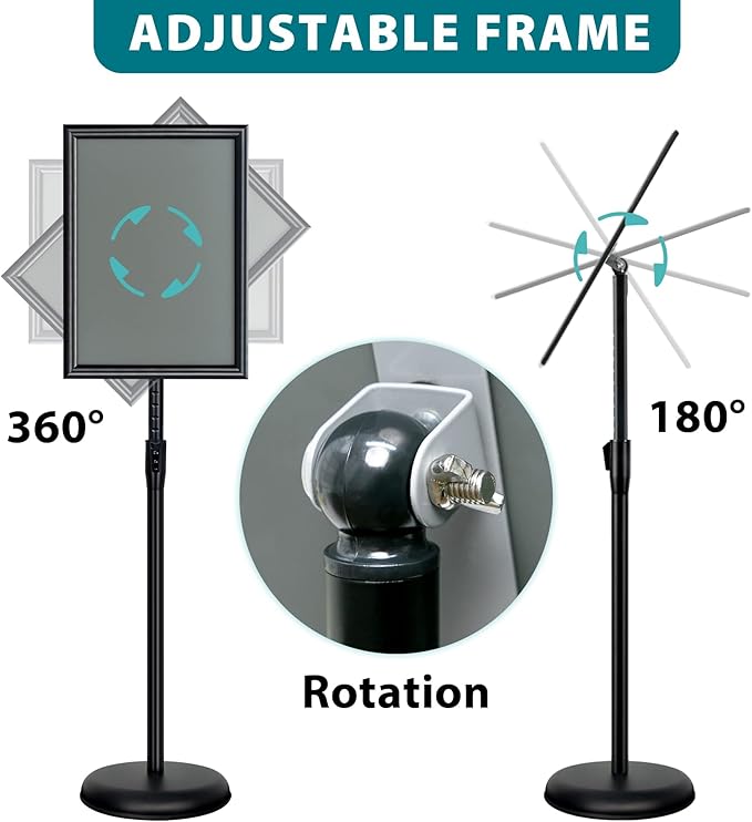 2 Pack 11 x 17 Adjustable Sign Stand for Display, Indoor Outdoor Sign Holder Stand Floor Standing Sign Holder Pedestal Signage Stand for Events Fair Office Store Busniess