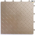 Big Floors RaceDeck Diamond Plate Design, Durable Interlocking Modular Garage Flooring Tile (Beige, 24 Pack of 12 x 12" Tiles)
