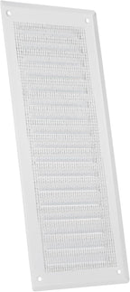 Vent Systems – 3.35 x 9.84 Inch (Inner) White Metal Rectangular Soffit Air Vent Grille Cover, Register Vent Deflector Louver Built-in Mesh HVAC For Bathroom Home Office Kitchen 4.92" x 11.61" (Outer)