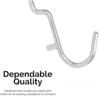Hiltex 53106 Pegboard Hook Assortment Set, 50 Piece Heavy Duty, Pegboard Hooks for Tools, Garage & Workshops Hooks and Holders, Accessories for Craft Room, Wall Storage Shelving Peg Hooks