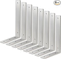Floating Shelf Bracket Stainless Steel 12 Inch, 8 Pack Heavy Duty Shelf Brackets, Wall Shelf Bracket for DIY Decorative with Mounting Hardware