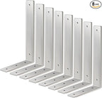 Floating Shelf Bracket Stainless Steel 12 Inch, 8 Pack Heavy Duty Shelf Brackets, Wall Shelf Bracket for DIY Decorative with Mounting Hardware