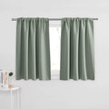 PONY DANCE Sage Green Short Window Curtain Panels 36 inch Long - Rod Pocket Room Darkening Drapes for Dorm Storage Door Kitchen Basement Farmhouse Decor, W 42 x L 36 inches, 2 Panels