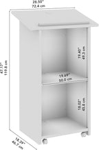 Bush Business Furniture Podium Lectern, 48 inch Tall, Professional-Grade Mobile Presentation Stand Up with Shelves, Envision Collection, Gray