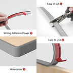 U-Shape Edge Banding, 0.8 inch x 20ft Edge TPE Self Adhesive Veneer Edging Trim Flexible Edge Protector, Strip for Countertop Cabinets Table Restoration Shelves, Grey