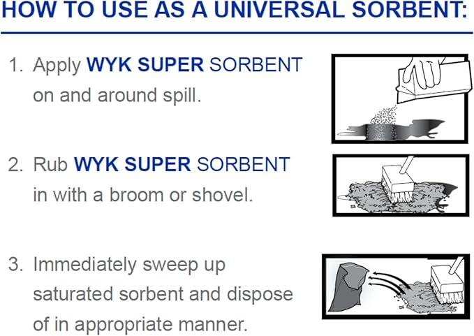 WYK Super Sorbent 2000 Series – 28 lb Box Industrial Liquid & Oil Absorbent and Traction Agent for Spills, Leaks & Safety Maintenance – Fast-Acting Multi-Purpose Spill Absorber by FryOilSaver Co