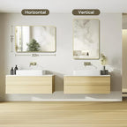 Gold Framed Bathroom Mirror, Brushed Gold Bathroom Vanity Wall Mirror, Rounded Rectangle Gold Frame Mirror, Tempered Glass, Anti-Rust, Hangs Horizontally or Vertically (24" x 32", Gold)