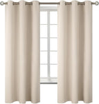 BGment Blackout Curtains - Grommet Thermal Insulated Room Darkening Bedroom and Living Room Curtains, Set of 2 Panels (42 x 72 Inch, Champagne)