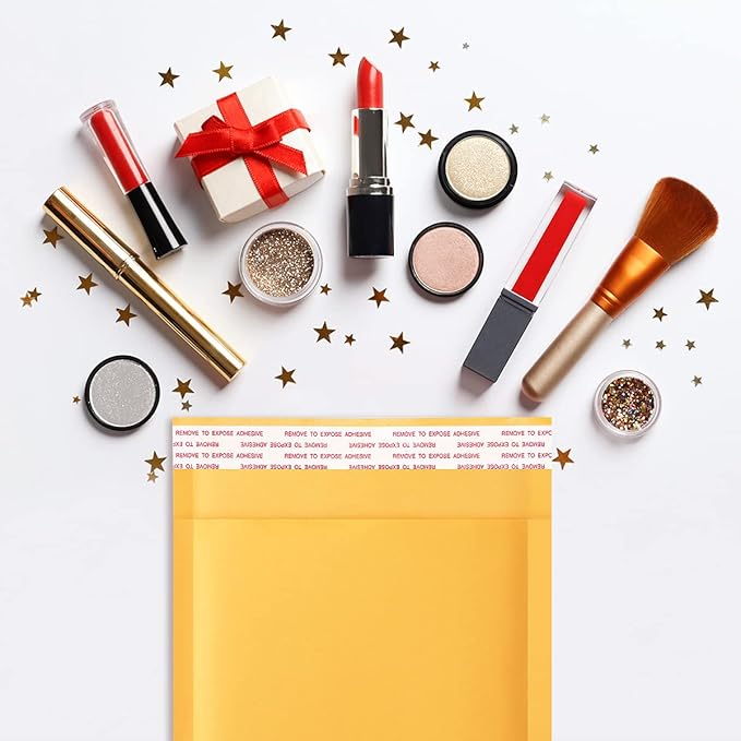 UCGOU Bubble Mailers 4x8 Inch Yellow 100 Pack Usable Size 4x7 Inch Kraft Padded Envelopes Small Business Mailing Packages Opaque Self Seal Boutique Shipping Bags Mailer Shipping Envelope Bubble Mailer