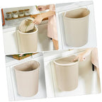 Hanging Wall-Mounted Trash Can Large Plastic Kitchen Waste Bin with Lid Practical Storage Container for Household Bedroom and Living Plastic Elegant Apricot Color