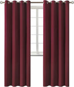 BGment Christmas Blackout Curtains - Grommet Thermal Insulated Room Darkening Bedroom and Living Room Curtains, Set of 2 Curtain Panels (52 x 84 Inch, Burgundy)