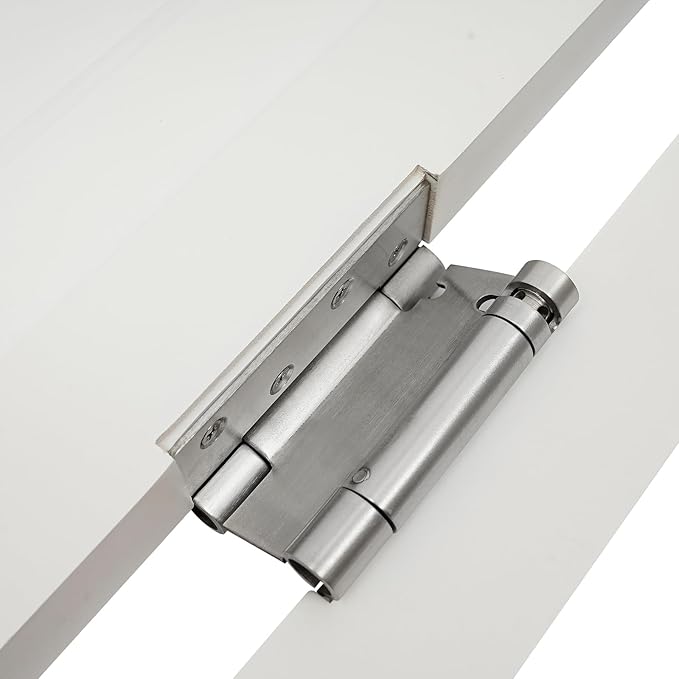 Solid Wood Interior Swing Door with Metal Hinges - Swinging Cafe Doors for Kitchen, Stairs, Bedroom Entrance & Partition (White, 35.43"X35.43")