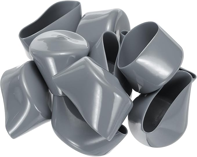 uxcell 10pcs Rubber End Caps 63mm(2 1/2 Inch) ID Vinyl Round End Cap Cover Screw Thread Protector Light Grey