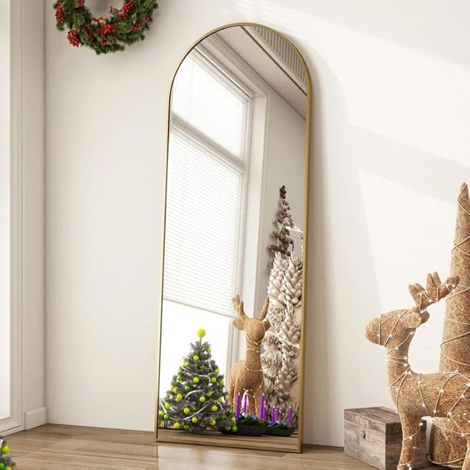 59"x20"Floor Mirror Full Length,Arched Full Length Mirror with Stand,Full Body Mirror,Hanging or Large Leaning for Bedroom Living Room Gold