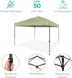 Best Choice Products 10x10ft 1-Person Setup Pop Up Canopy Tent Instant Portable Shelter w/ 1-Button Push, Case, 4 Weight Bags - Sage Green
