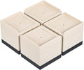 uxcell Furniture Risers 3 Inch, 4Pcs Square Bed Risers Adjustable Couch Lifter Block for Extender for Bed Desk Sofa Table Lift Support Up to 1300Lbs, Beige