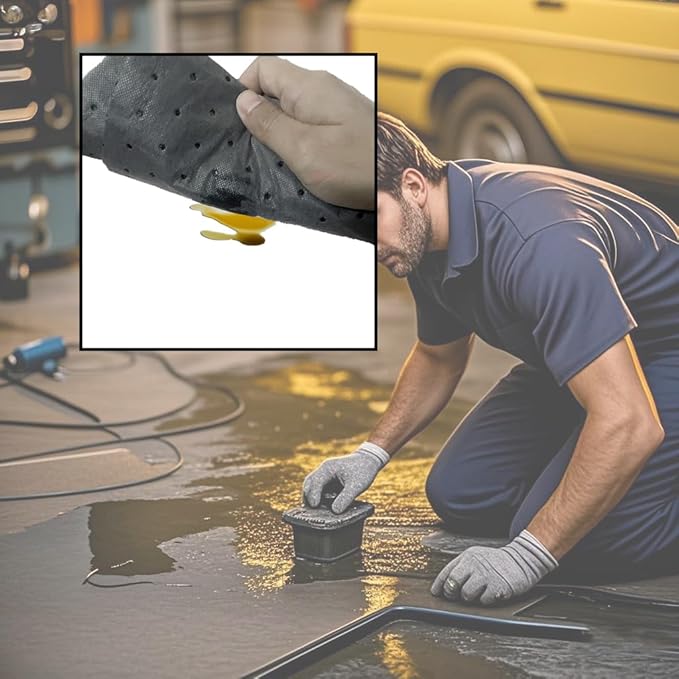 Oil Absorbent Pads, 13"x9.8" Drip & Spill Universal Pads for Garage, Workshop & Under Car | Absorbs Oil, Grease | Also for General Wet Spill Cleanup,30-Pack