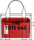 ZTUJO Purse Organizer Insert For Handbags, Silky Touching Bag Organizer Insert With Bottle Holder, Perfect for Speedy, Neverfull, Tote,ONTHEGO,Artsy,Handbag and More (Slender Medium, Silky Red)