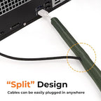 5/8 inch Split Braided Cable Management Sleeve for USB Cable Power Cord Audio Video Cable, Wire Loom Cord Protector from Cat Dog Chewing (Orange, 10FT)