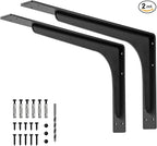 30"x 18"Shelf Brackets,L Shelf Brackets, die-cast Formation, Vertical Angle, Premium Alloy Metal Heavy Duty Shelf Bracket, Corner Brace Joint,Pack of 2. (30 INCH x 18 INCH)