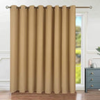 BGment Fashion Sliding Door Curtain 180 X 96 Inches, Wide Thermal Blackout Curtains Room Darkening Room Divider Window Curtain, 1 Panel, Khaki, 96 Length X Wide 180