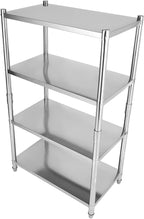 4-Tier Stainless Steel Shelf 31x18 Inch Heavy Duty Shelving Garage Storage Shelves Stainless Steel Shelves for Kitchen, Restaurant, Bar, Utility Room, Garage