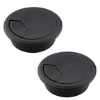 2 Pcs Desk Grommet 2-1/16" / 53 mm, Desk Cord Hole Cover, Cable Grommet ABS Plastic, Desk Hole Grommet for Home & Office Pc, Detachable Adjustable Cable Cord Organizer-Black