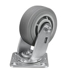 5'' × 2'' Caster Wheel, Heavy Duty Industrial Caster, Rubber Wheels with Roller Bearing, Load 700lbs per Swivel Casters for Cart Dolly Toolbox Trolley (1 Swivel)