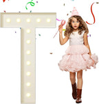 EUFONY Marquee Letters 4 Feet Tall, 4 FT Marquee Light Up Letters, Giant Light Up Letters 4FT for Birthday Party Baby Shower Gender Reveal Graduation Prom Decorations, Letter T with LED Lights DIY Kit