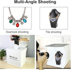 PULUZ Photo Studio Light Box, Portable Folding Photo Light Box with Ring Light and 6 Colors Backdrops,Light Box Photography for Small Size Products