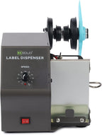 U.S. Solid Automatic Label Dispenser for Long Label Rolls and Fanfold Label - Clear and Opaque Labels - Core Sizes 1”/1.5”/3”- Adjustable Speed Label Width 0.2-4.7 in Max. Roll Diameter 11 in