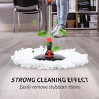 Mop and Bucket Set, 360° Spin Mop and Bucket with Wringer Set and 3 Microfiber Mop Refills, Stainless Steel 61'' Extended Handle Spinning Mop Bucket System for Floor Cleaning