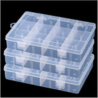 3pcs Clear Storage Small Parts Organizer Box Storage Bin With Dividers Multi Compartment for Beads Art DIY Tackle Box Organizer (Small 12 - compartment)